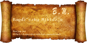 Bagóczky Miklós névjegykártya